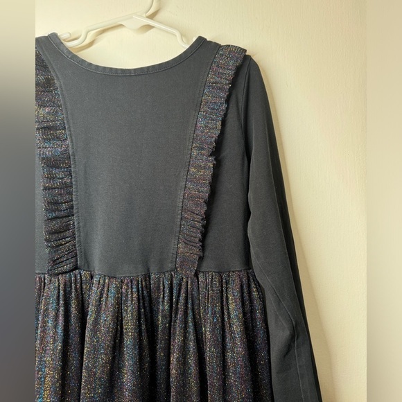 Hanna Andersson Black Multicolor Shimmer Iridescent Long Sleeve Dress Size US 5 - Picture 12 of 14